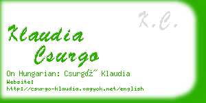 klaudia csurgo business card